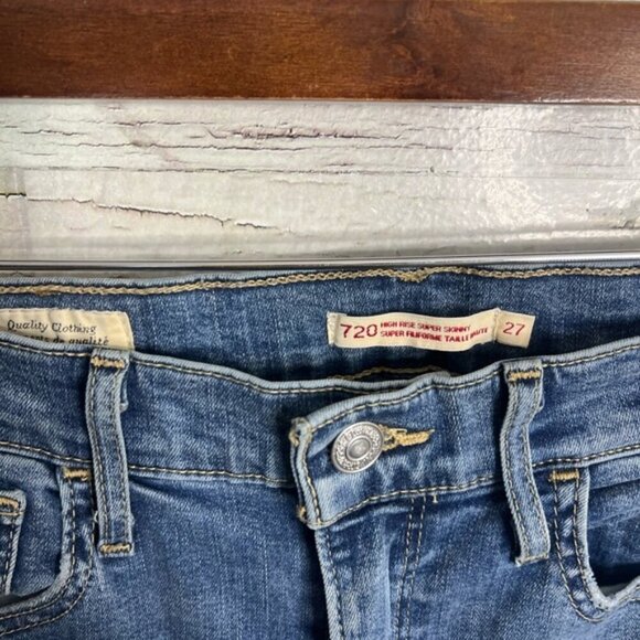 Levi's Blue super Skinny Jeans high rise 720 with Distressed Details - Picture 4 of 7